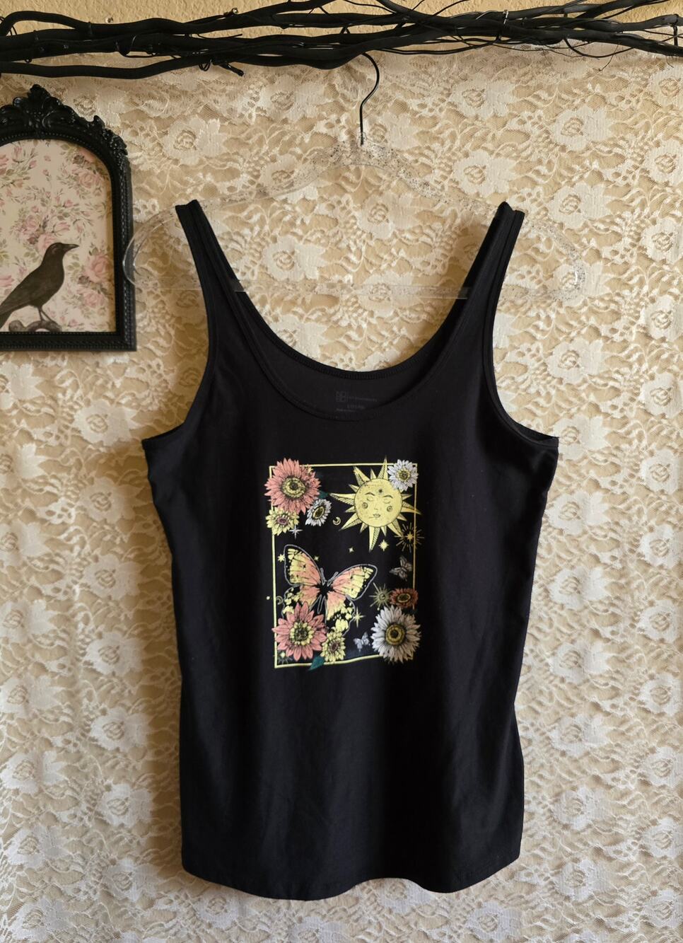 Celestial Scoop Neck Stretch Knit Tank - boho - hippy - witchy - alt - cottage